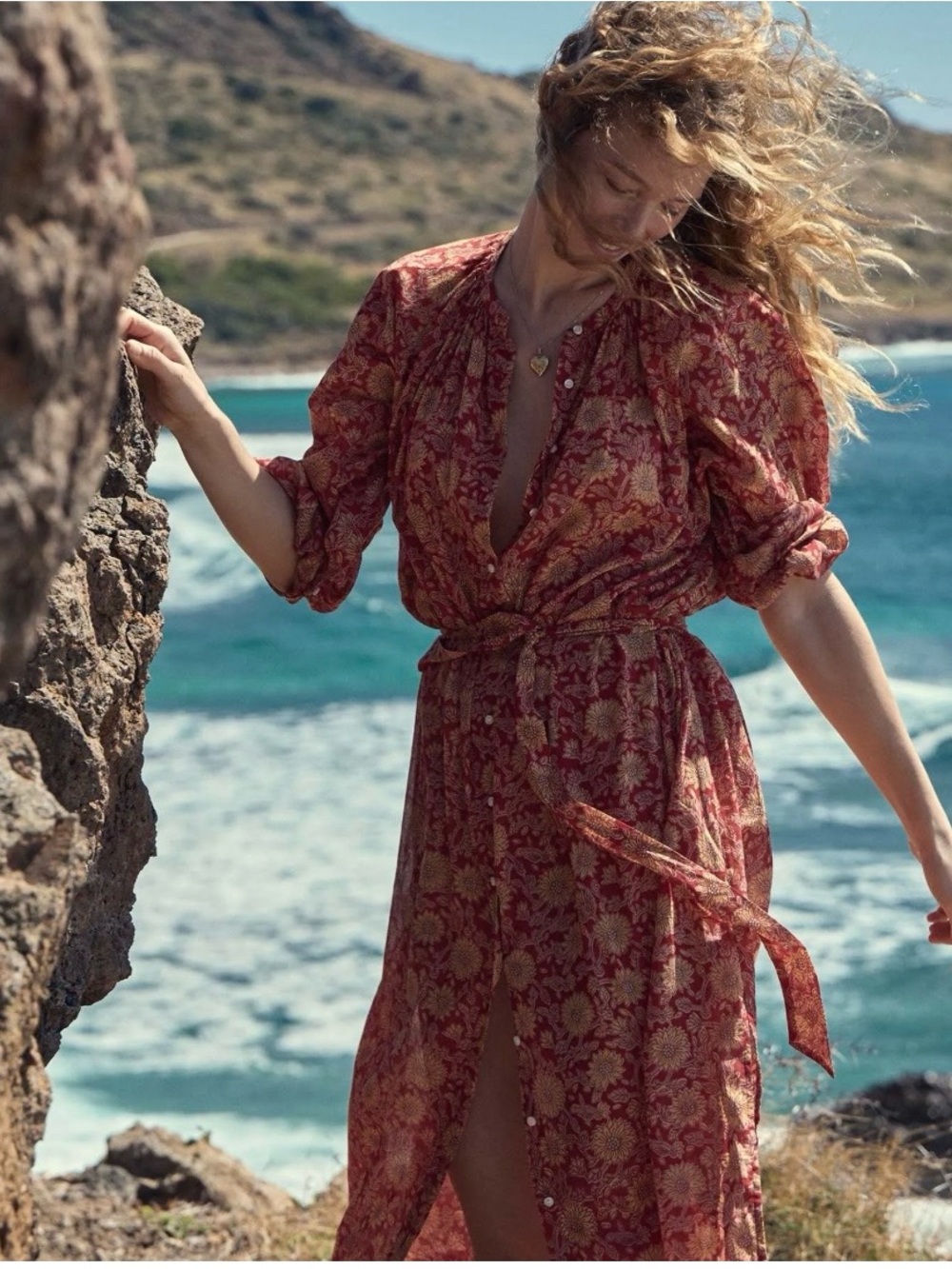Doen Joan bohemian dress with tie